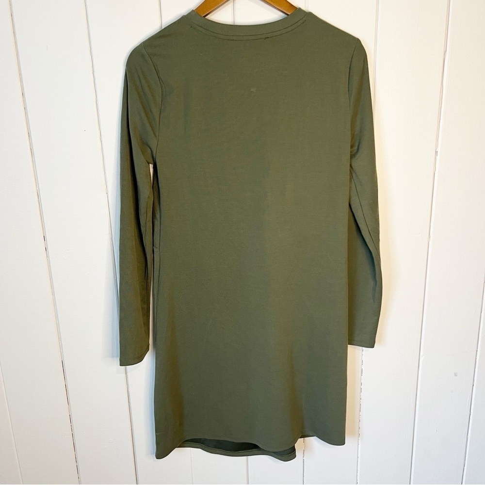 MNG Green Long Sleeve Ribbed Dress. Size 6. - Picture 7 of 7